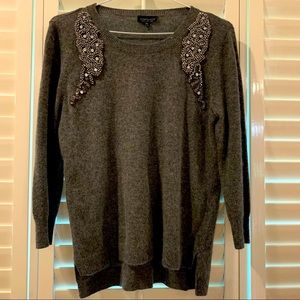Topshop Grey Embellished Sweater